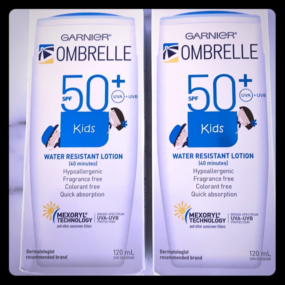 2x Garnier SPF 50+ kids Water resistant NWT lot